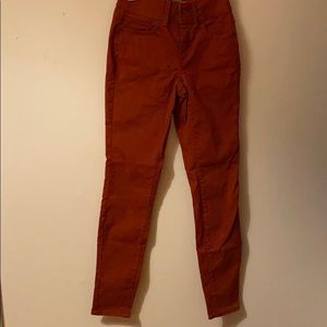 Red Mid Rise Jeans